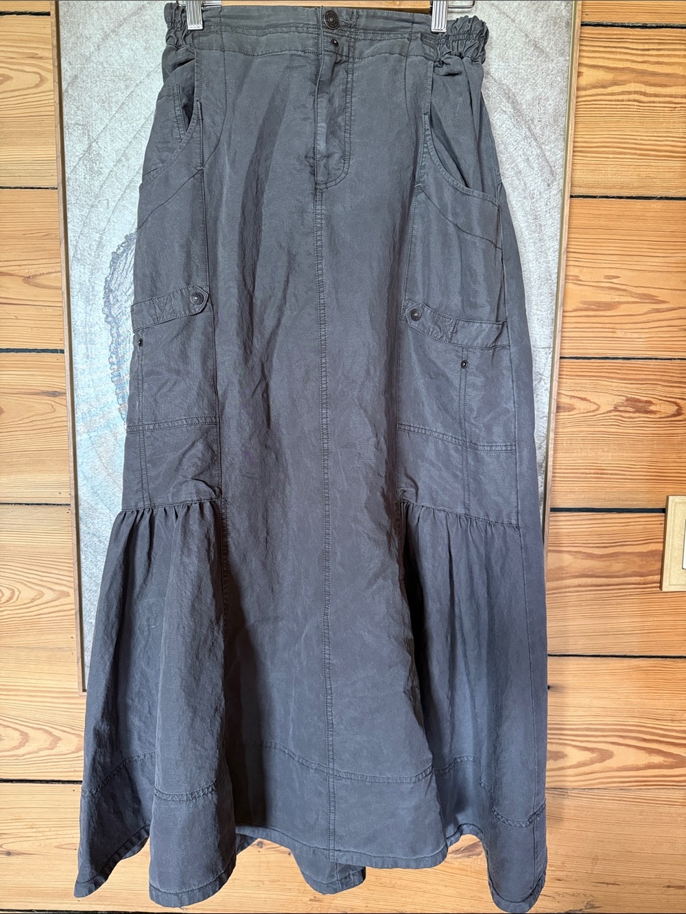Free People Charcoal Tiered Maxi Skirt - Picture 3 of 7